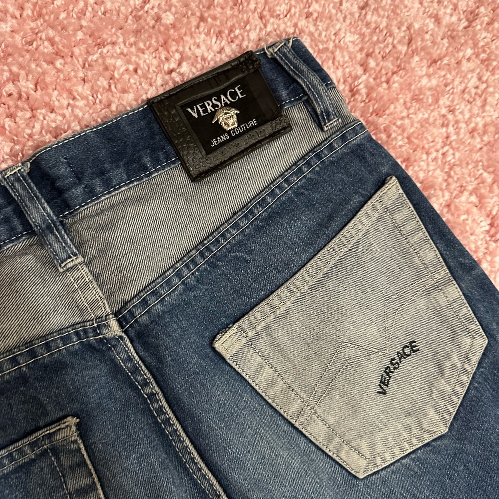 Vintage y2k early 2000s Versace jeans couture two-toned jeans marked 34 x 34